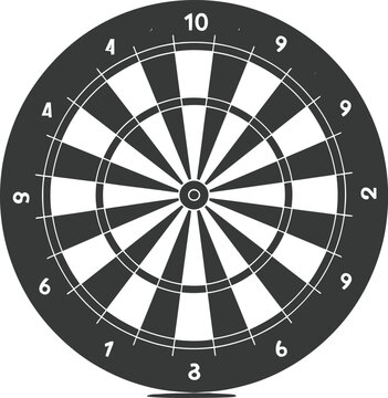 recommend clip art: Silhouette dart game board black color only full
