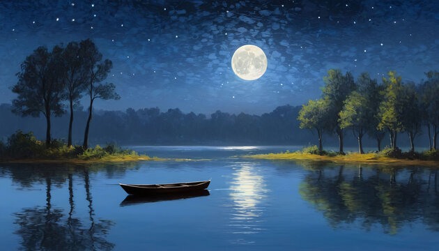 night landscape under moonlight