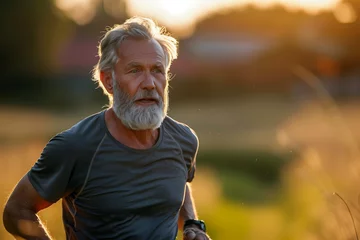 Rolgordijnen Senior man jogging  © rouda100