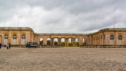 Versailles, France - Dec. 28 2022: The facade of Versailles Palace