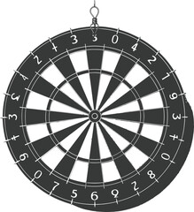 Silhouette dart game board black color only full