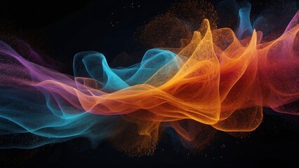 Technology particle abstract background with vibrant colors and dynamic motion