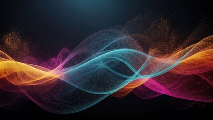 Fototapeta premium Technology particle abstract background with vibrant colors and dynamic motion