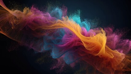 Fototapeta premium Technology particle abstract background with vibrant colors and dynamic motion
