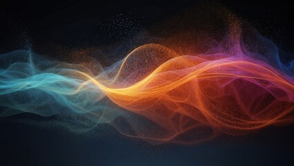 Fototapeta premium Technology particle abstract background with vibrant colors and dynamic motion