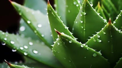 Lush green aloe vera plant