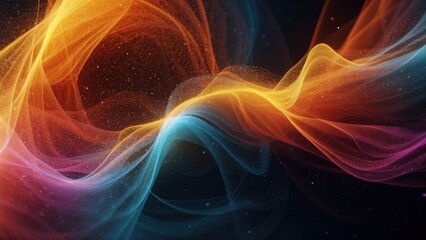 Obraz premium Technology particle abstract background with vibrant colors and dynamic motion