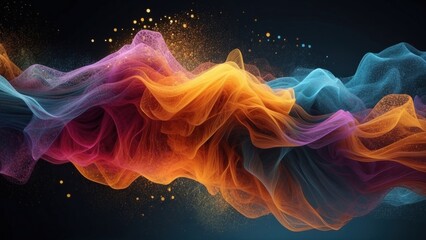 Technology particle abstract background with vibrant colors and dynamic motion