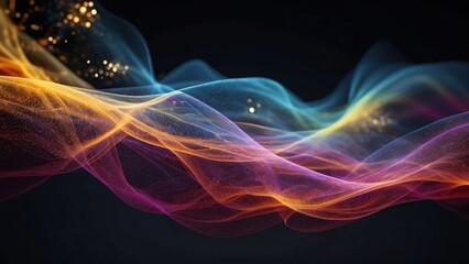 Fototapeta premium Technology particle abstract background with vibrant colors and dynamic motion