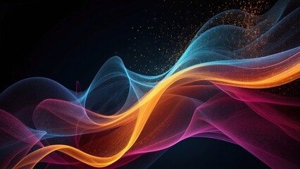 Fototapeta premium Technology particle abstract background with vibrant colors and dynamic motion