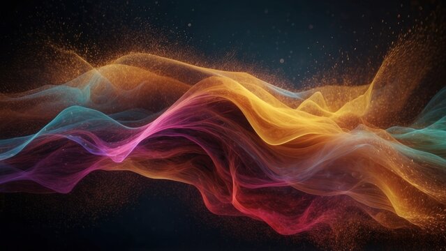 Technology particle abstract background with vibrant colors and dynamic motion