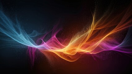 Obraz premium Technology particle abstract background with vibrant colors and dynamic motion