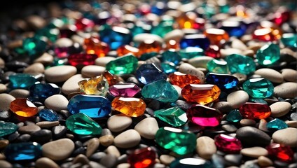 Fototapeta na wymiar Colorful pebbles on a beach