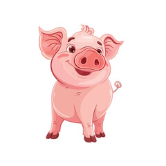 Vector cute pink pig. Chinese new year symbol. Cheer