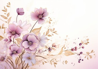 Naklejka premium a watercolor illustration of flowers on a white background