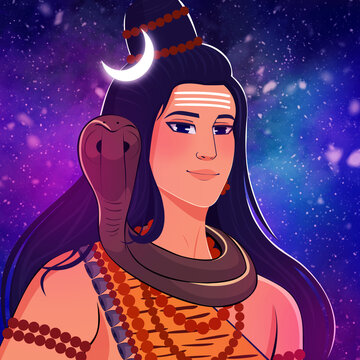 Mahadev Vector Art. Lord Shiva Vector Art and illustration, Beautiful Digital Art of Lord Shiva
