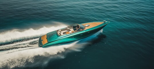 aerial photo of a speed boat in the ocean