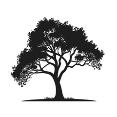 Vector illustration of a simple tree silhouette. iso