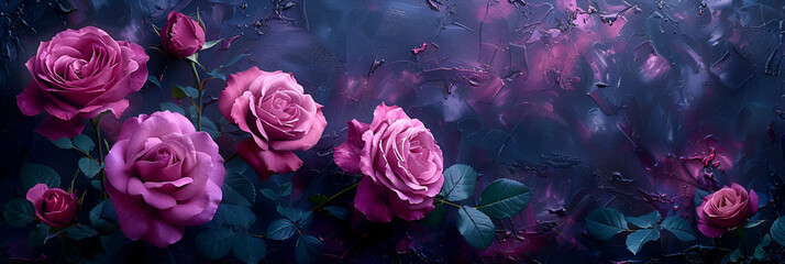 A close up of purple roses in a dark room,
Flowers Wallpapaer
