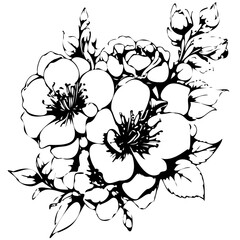 black and white flower