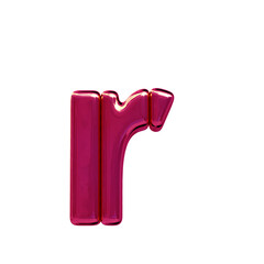 Symbol made of pink vertical blocks. letter r