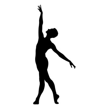 Ballet dancer silhouette. Ballet banner. Vector illustration.