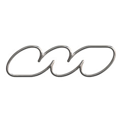 3d liquid chrome abstract shape element