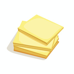 Vector illustration of yellow post it notes isolated