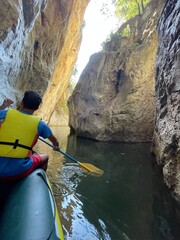 kayaking in the river