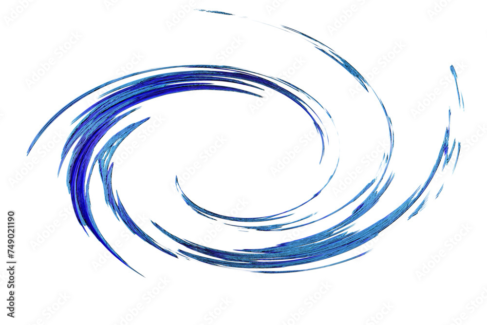 Sticker  blue swirl circle design frame effect cutout in transparent background,png format