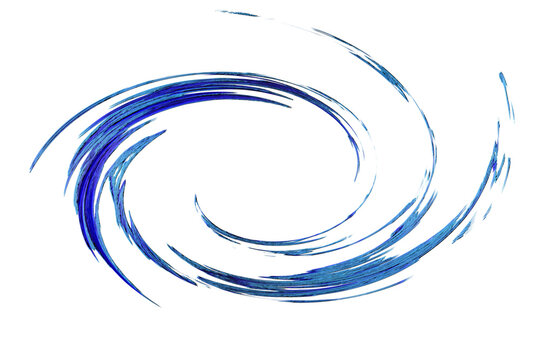  blue swirl circle design frame effect cutout in transparent background,png format
