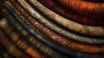 A Pile of Different Colored Fabrics