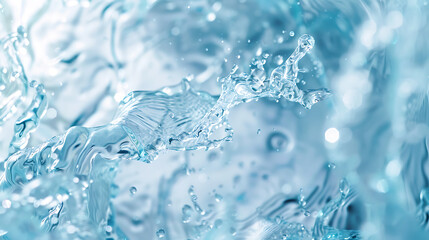 blurred section in the center, surrounded by clear visuals of water splashing or swirling