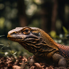 Obraz premium Komodo dragon (Varanus Komodoensis) in the forest
