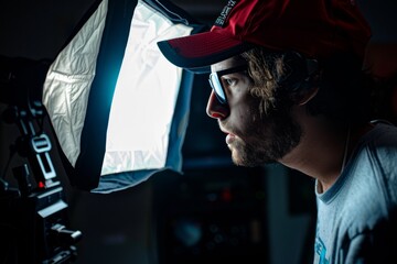 This dynamic image gives an inside look at the intensity of on-set lighting during filming