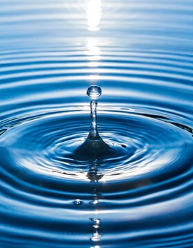 water drop splash and ripples