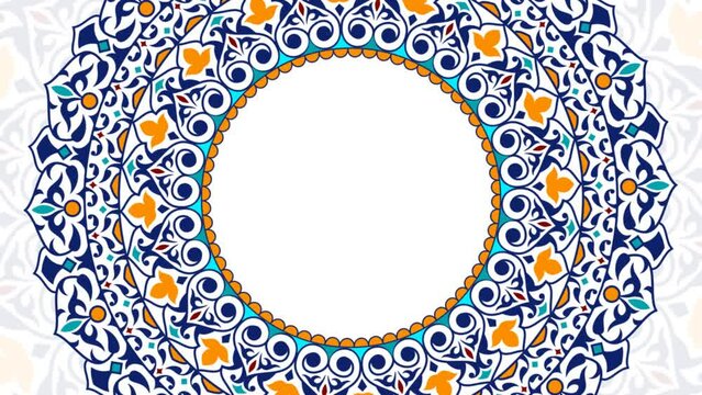 arabic floral ornament video with looping animation floral circle mandala
