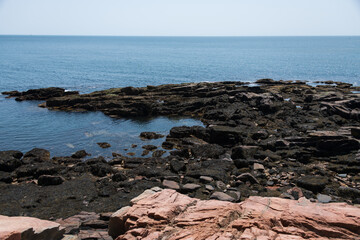 Acadia National Park. Park Loop road near Thunder hole