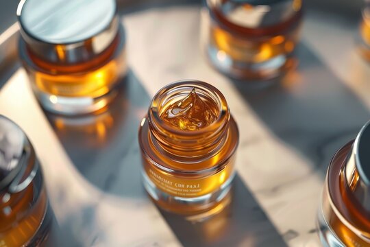 Face Skincare innovations skin care cream. Skincare beauty cosmetic products: Free radicals lotion, skincare Body Oil gel, revitalizing serum and Facial enhancement protocol jar pot