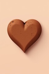 Brown heart isolated on background, flat lay, vecor illustration 