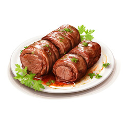 Rouladen Beef Rolls isolated on transparent background