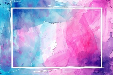 colorful watercolor background with a white frame Generative AI