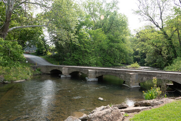 One lane bridge cross the Stony creek in Edinburg, Virginia