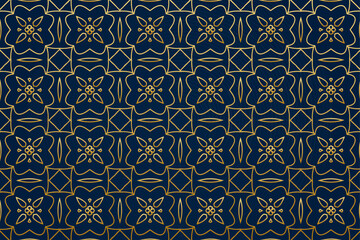 Blue background, cover design. Handmade. Geometric luxury gold 3D pattern. Ornaments, arabesques, boho style. Exotic of the East, Asia, India, Mexico, Aztec, Peru. Ideas for design and decor.