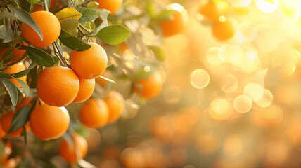 Sun-kissed oranges on a tree, a bounty of freshness and vitality, reminiscent of AI Generative growth.