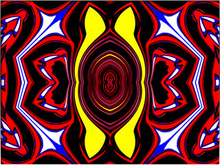 Abstract, Multiple Shapes, and Patterns, 3d, within a Border