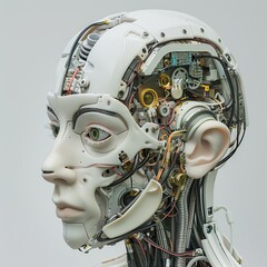 Fototapeta premium Innovative Robotics: Human-Like Eyes, Lips, and Brows