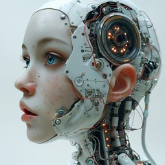 Evolution of AI: Robot Head Mimicking Human Features