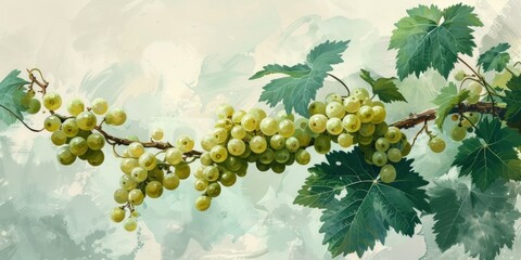 grape vines in the spring - obrazy, fototapety, plakaty