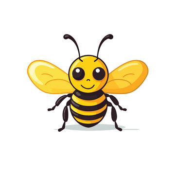 Bee gradient icon. Clipart image isolated on white b